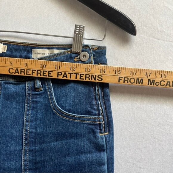 Pilcro and the Letterpress Anthropologie high rise bootcut denim jeans Sz 26 - Picture 13 of 14